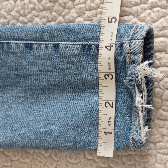 Agolde Size 26 Sophie Distressed Hem Blue Jeans - Picture 4 of 15